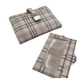 Lot - Safe Keeper Wallet And Coin Purse Small Pink White Tan Plaid Snap And Zip
