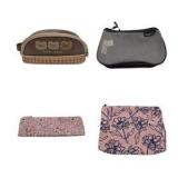 Lot of Small Pencil Case Zipper Bags Fun Prints Floral Bears Black Mesh Kids