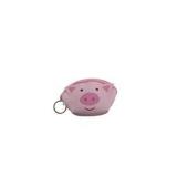 Keychain Coin Purse Zip Around Coin Wallet Pink Pig Small