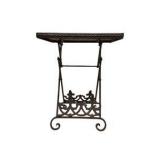 Ornate Cast Iron Folding Plant Stand / Side Table With Scrollwork Design