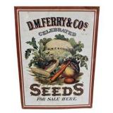 D.M. Ferry & Co. Celebrated Seeds Metal Advertising Sign