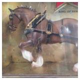 Budweiser Famous Clydesdale Horse Display, Framed Beer Advertising Shadow Box