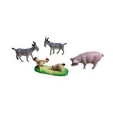 Mini Animal Figurine Lot - White Tiger, Farm Animals, Goats, Sheep, Cows, Pig, Horse & Frog