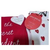 Valentine Kitchen Towel Lot - Opalhouse Heart Towels, Red Dish Towels