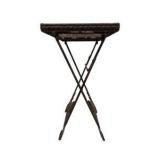 Ornate Cast Iron Folding Plant Stand / Side Table With Scrollwork Design