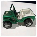 Vintage Green Tonka Jeep Toy Truck Metal Body White Interior