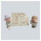 Lenox Disney Dopey & Sneezy Salt and Pepper Set With Certificate
