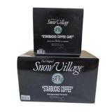 Dept. 56 Snow Village Starbucks Coffee Building and Coffee Cart