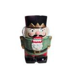 Christmas Village Nutcracker Cookie Jar Earthenware with Box & Santa Hat