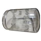 Large Glass Cookie Jar “Property of Mom’s Cookie Co.” Embossed Storage Jar