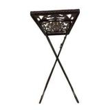 Ornate Cast Iron Folding Plant Stand / Side Table With Scrollwork Design