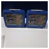 Pair of 1992 Batman The Animated Series Thermos Lunch Boxes w/ Matching Thermos Bottles