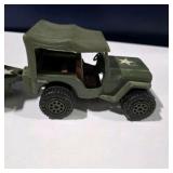 Vintage Tonka Military Jeep With Trailer Toy Vehicle