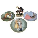 Norman Rockwell American Family Series Plates & Figurine Lot, Sweet Sixteen, First Prom, Christmas Presents