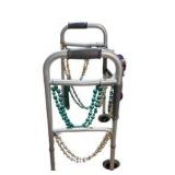 Medline Folding Walker With Wheels and Beaded Necklaces