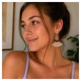 Handmade Macrame Fringe Dangle Earrings – Local Minnesota Senior Artist – 100% Proceeds Support Artist