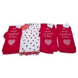 Valentine Kitchen Towel Lot - Opalhouse Heart Towels, Red Dish Towels