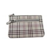 Lot - Safe Keeper Wallet And Coin Purse Small Pink White Tan Plaid Snap And Zip