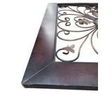 Large 38" x 42" Decorative Framed Metal Scrollwork Wall Mirror / Wall Art
