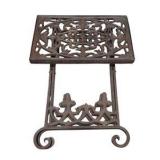 Ornate Cast Iron Folding Plant Stand / Side Table With Scrollwork Design