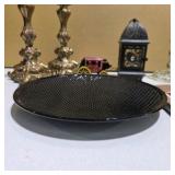 Mixed Home Décor Lot – Ornate Candle Holders, Lantern, Black Glass Bowl, Book & Decorative Pieces