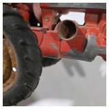 Vintage Metal Toy Tractor Made in USA Red & Gray Farm Tractor Decor