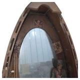 Pirate Ship Wall Mirror / Shelf Decor With Drawers & Pirate Figurine
