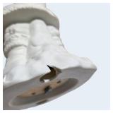 White Santa Figurine With Gold Accent Details Wind- Up Music Player - Christmas Decor