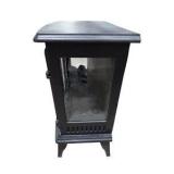 Black Electric Fireplace Stove Heater with Faux Logs, Glass Doors & Flame Effect - Working
