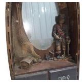 Pirate Ship Wall Mirror / Shelf Decor With Drawers & Pirate Figurine