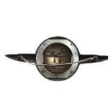 Pair of Vintage Chrome Globe & Wing Wall Sconce