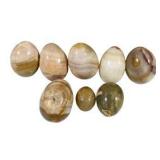 Lot of 8 Polished Stone Marble/Onyx Decorative Eggs