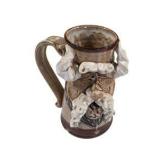 Pottery Face Mug With Handle – Brown & Cream Ceramic Character Decor