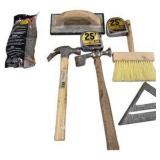 Mixed Tool Lot – 48" Level, Hammers, 25