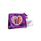 Wallet & Pouch Lot - Striped Wristlet Wallet, Love Coin Pouch & Dream Wall Sticker