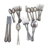 Cast Iron Cookware Lot With Silver Plated Flatware - Dutch Oven No. 6, Skillets & Muffin Pan