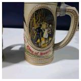Budweiser Clydesdales Beer Stein & Anheuser-Busch Lidded Stein Lot
