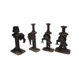 Estimated $400-$600 value! 4 Vintage Cast Iron Railroad/House Screw Jacks