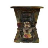 Vintage Wind-Up Tin Metal Street Musician / Organ Grinder Figure