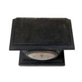 Vintage Black Mantel Clock With Decorative Gold Scroll Accents