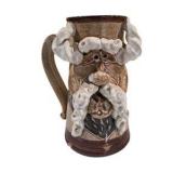 Pottery Face Mug With Handle – Brown & Cream Ceramic Character Decor