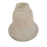 Lot of 6 Frosted Glass Lamp Shades – 5 Cream & 1 Pink Floral/Art Deco Style
