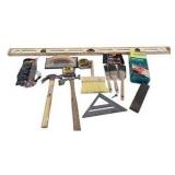 Mixed Tool Lot – 48" Level, Hammers, 25