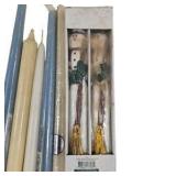 Taper Candle Lot, Black Candles, Bombay Home Fragrances & Snowman Candles