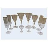 Mixed Crystal & Glass Stemware Lot - 10 Pieces, Flutes, Goblets, Martini & Cordial Glasses