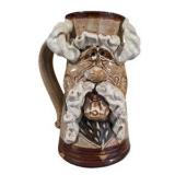 Pottery Face Mug With Handle – Brown & Cream Ceramic Character Decor