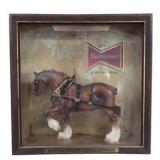 Budweiser Famous Clydesdale Horse Display, Framed Beer Advertising Shadow Box
