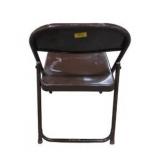 6 Brown Metal Folding Chairs With Rolling Storage Cart