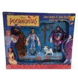 Pocahontas Action Figure Gift Set, Rocky & Bullwinkle Figures & Lone Ranger Lunch Box