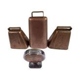 Copper Cowbells & Fill ’Er Up Bar Token Display Lot